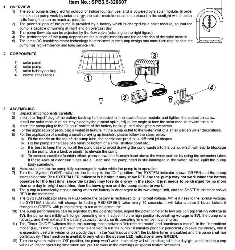 salelink.co.nz Unbranded Solar Fountain Pump with Backup Battery Solar Fountain Pump with Backup Battery | Action Outdoors NZ
