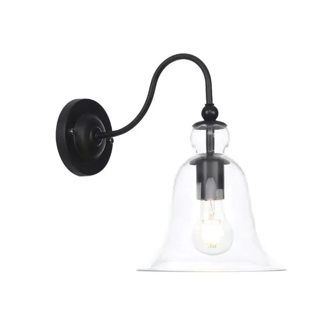 salelink.co.nz Unbranded Glass Wall Light Glass Bell Shade Wall Light Sconce E27 Modern Black