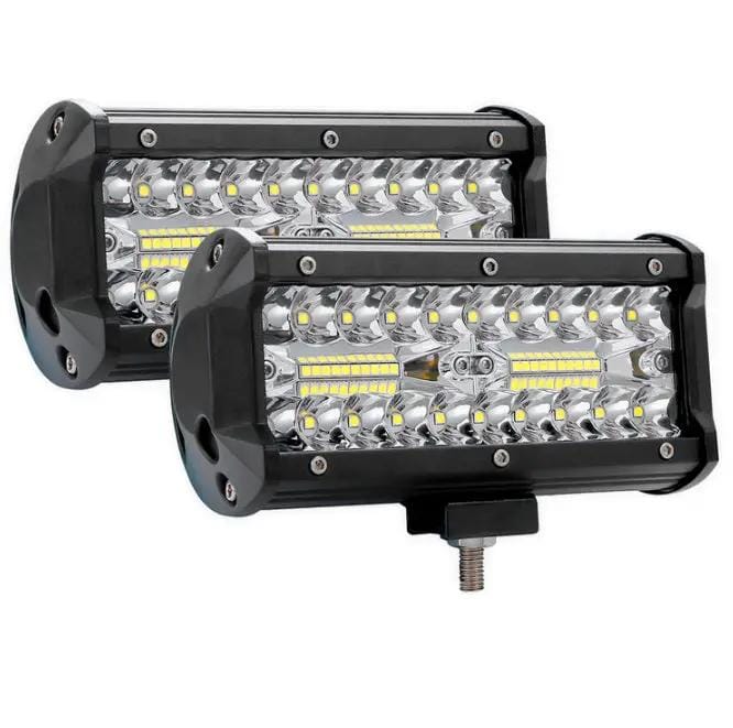 Pair 7inch Led Work Light Bar Spot Flood Offroad Driving 4wd 4x4 Reverse – view 1