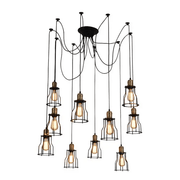 salelink.co.nz Unbranded Ceiling Cage Pendant Lamp Light 10 Heads Industrial Ceiling Cage Pendant Light 10 Heads E27