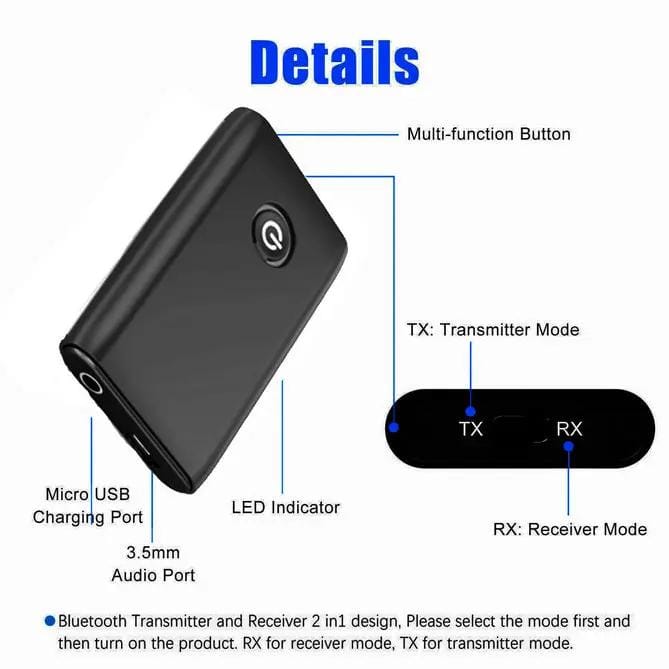 salelink.co.nz Unbranded Bluetooth 5.0 Transmitter Receiver Bluetooth 5.0 Transmitter Receiver | Action Outdoors NZ