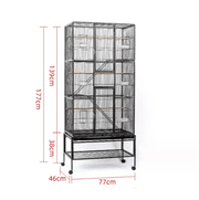 salelink.co.nz Unbranded 177cm Large Bird Cage 177cm Wrought Iron Standing Bird Cage for Parrots