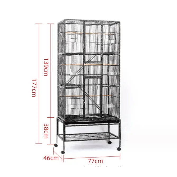 salelink.co.nz Unbranded 177cm Large Bird Cage 177cm Wrought Iron Standing Bird Cage for Parrots