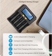 salelink.co.nz Unbranded Smart Battery Charger 4 Slots Smart Battery Charger 4 Slots | Action Outdoors NZ