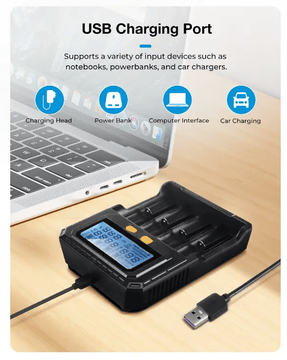 salelink.co.nz Unbranded Smart Battery Charger 4 Slots Smart Battery Charger 4 Slots | Action Outdoors NZ