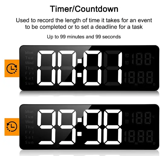 salelink.co.nz Unbranded 38.7cm Digital Wall Clock 38.7cm Digital Wall Clock (GZJ2489) | Action Outdoors NZ