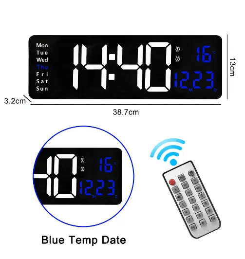 salelink.co.nz Unbranded 38.7cm Digital Wall Clock 38.7cm Digital Wall Clock (GZJ2492) | Action Outdoors NZ