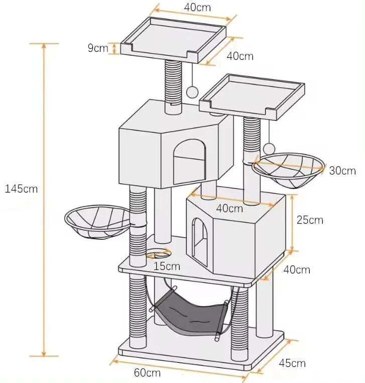 salelink.co.nz Unbranded Cat Tree Tower Cat Tree Tower - Wood (PR8759) | Action Outdoors NZ