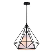 Pendant Hanging Light Lampshade Metal Diamond Black – view 1