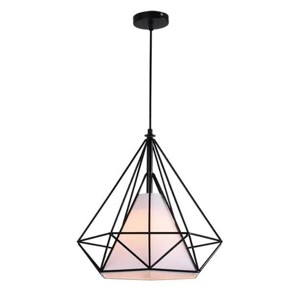 Pendant Hanging Light Lampshade Metal Diamond Black – view 1