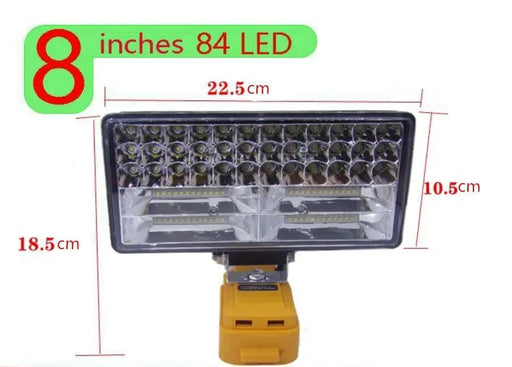 8inch LED Flood Work Light Tool Torch Lamp Fits DeWalt Battery – view 2