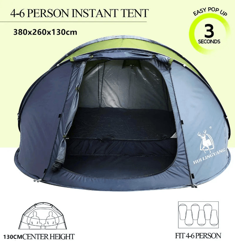 salelink.co.nz Unbranded Large Camping Tent for 4-6 Person Large Camping Tent for 4-6 Person | Action Outdoors NZ