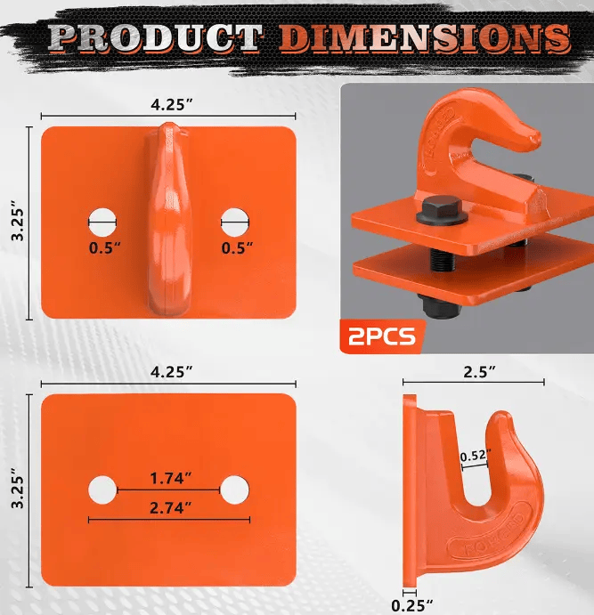 salelink.co.nz Unbranded 2PCS 3/8" Tractor Bucket Grab Hook 2 Pack Three Eighths Tractor Bucket Grab Hook Grade 70