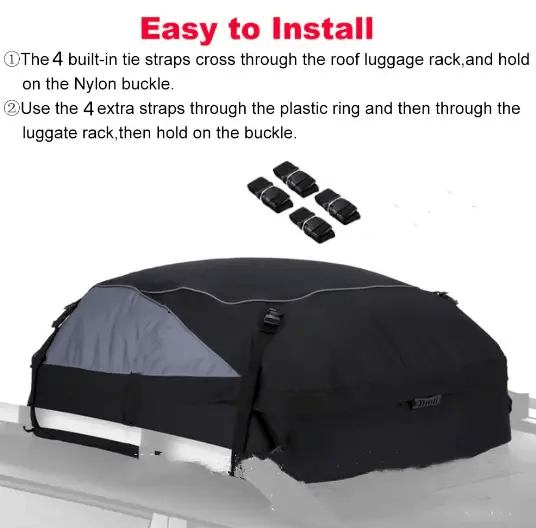 105×90×45cm Soft-Shell Vehicle Rooftop Cargo Carrier Bag – view 4