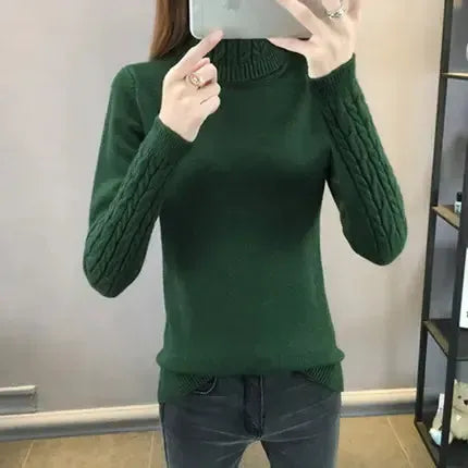 Women's Wool High Neck Fashion Sweater - Slim Fit, Long Sleeves | Winter Warmth – view 1