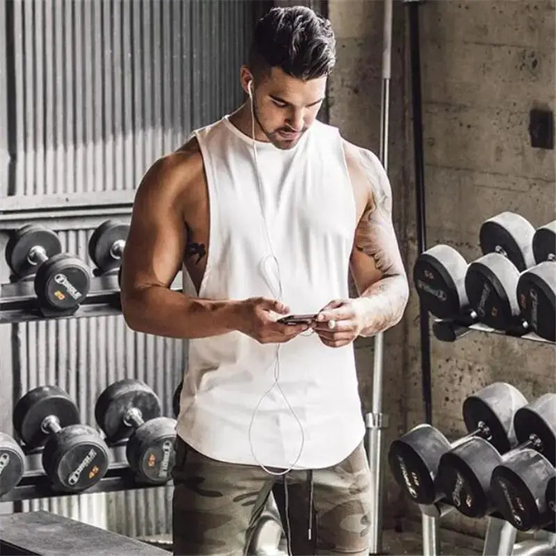 Men's Loose Cotton Sleeveless Singlet – view 8