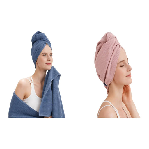 Nest Stem Cotton Quick Dry Hair Towel Wrap Premium Soft Lightweight