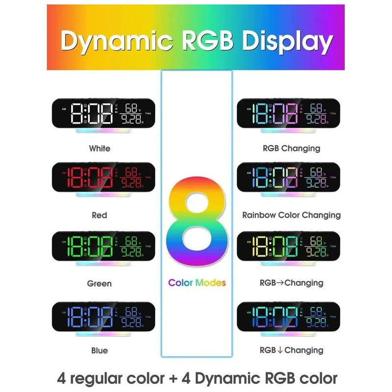 Deafquip RGB Display Vibrating Travel Alarm Clock RGB Display Vibrating Travel Alarm Clock