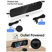 Deafquip RGB Display Vibrating Travel Alarm Clock RGB Display Vibrating Travel Alarm Clock