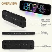 Deafquip RGB Display Vibrating Travel Alarm Clock RGB Display Vibrating Travel Alarm Clock