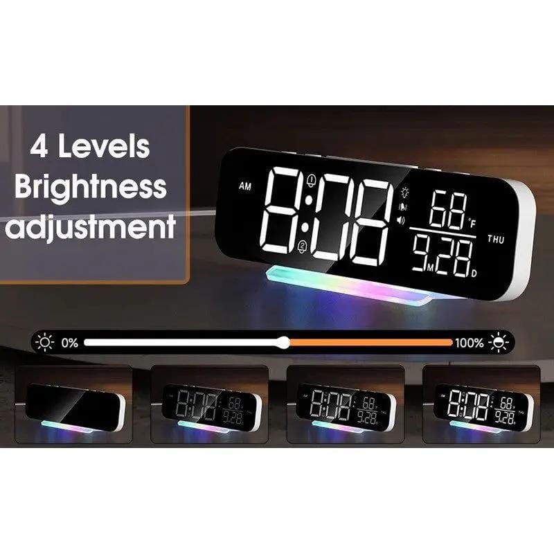 Deafquip RGB Display Vibrating Travel Alarm Clock RGB Display Vibrating Travel Alarm Clock