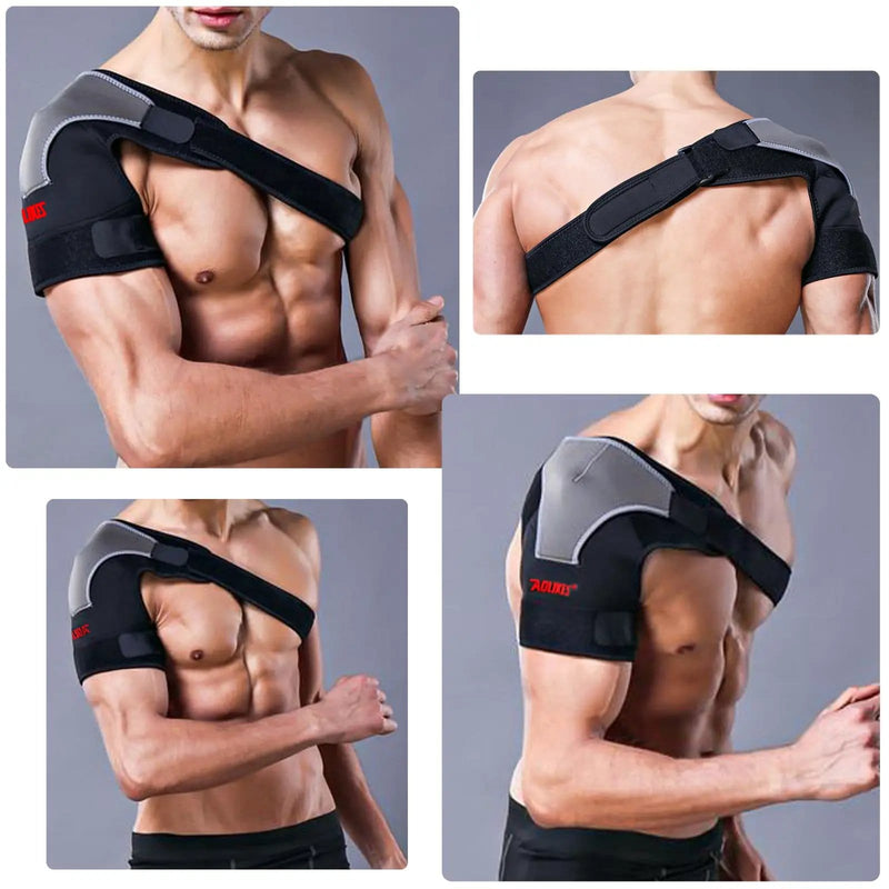 Right Shoulder Adjustable Support Brace Compression Strap Heat Patch Protection Sports – view 3