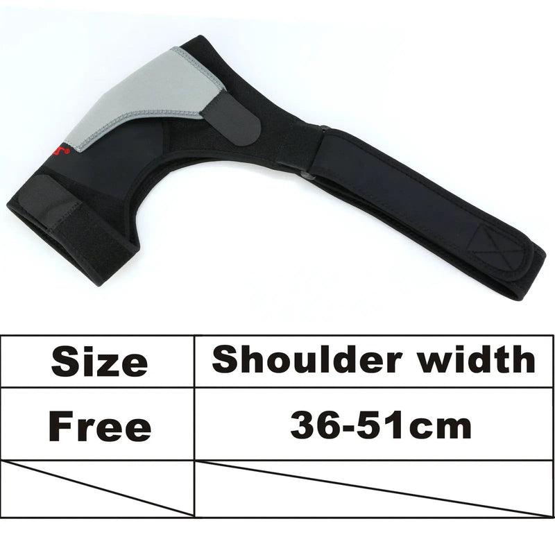 Right Shoulder Adjustable Support Brace Compression Strap Heat Patch Protection Sports – view 2