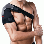 Right Shoulder Adjustable Support Brace Compression Strap Heat Patch Protection Sports – view 1