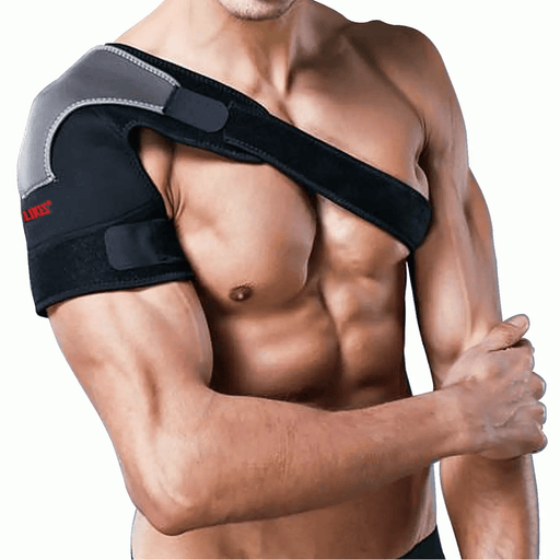 Right Shoulder Adjustable Support Brace Compression Strap Heat Patch Protection Sports – view 1