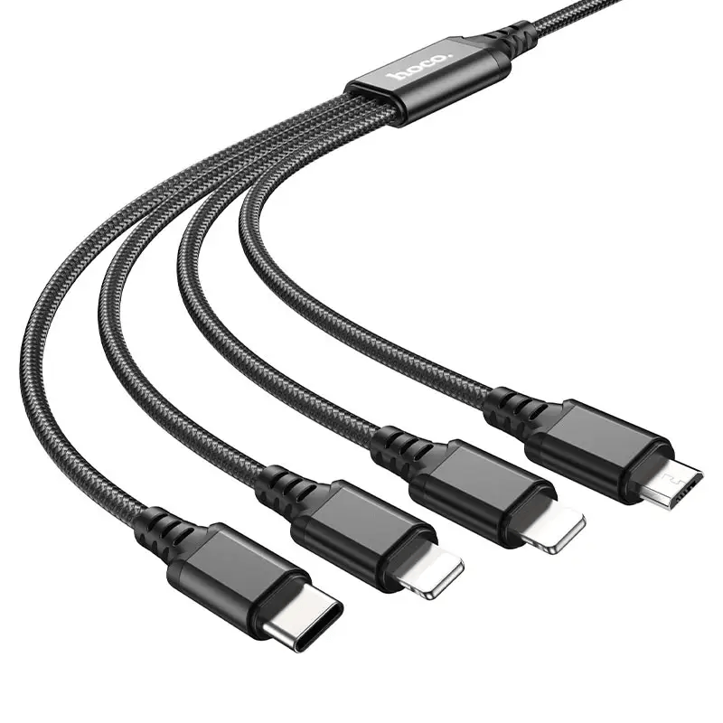 salelink.co.nz Hoco HOCO 4in1 Cable (iP+iP+Type-C+Micro) 1M HOCO 4in1 Cable (iP+iP+Type-C+Micro) 1M | Action Outdoors NZ