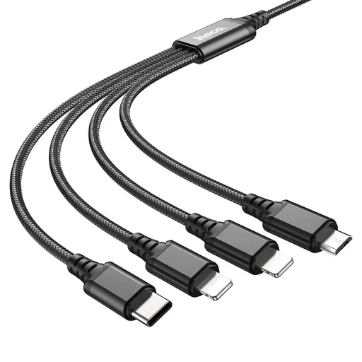 salelink.co.nz Hoco HOCO 4in1 Cable (iP+iP+Type-C+Micro) 1M HOCO 4in1 Cable (iP+iP+Type-C+Micro) 1M | Action Outdoors NZ