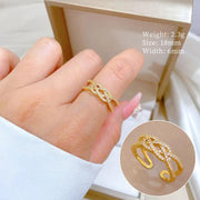 Poppy Gifts Jewellery Eternal Knot Gold Crystal Adjustable Ring Eternal Knot Gold Crystal Adjustable Ring