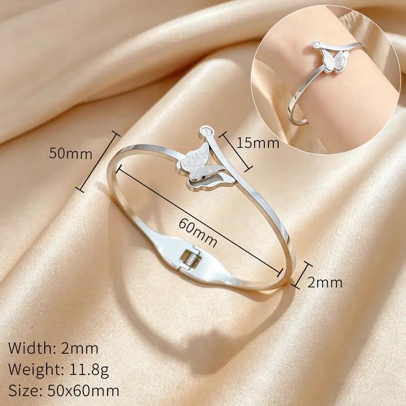 Poppy Gifts Jewellery Silver Butterfly Bangle Bracelet Silver Butterfly Bangle Bracelet