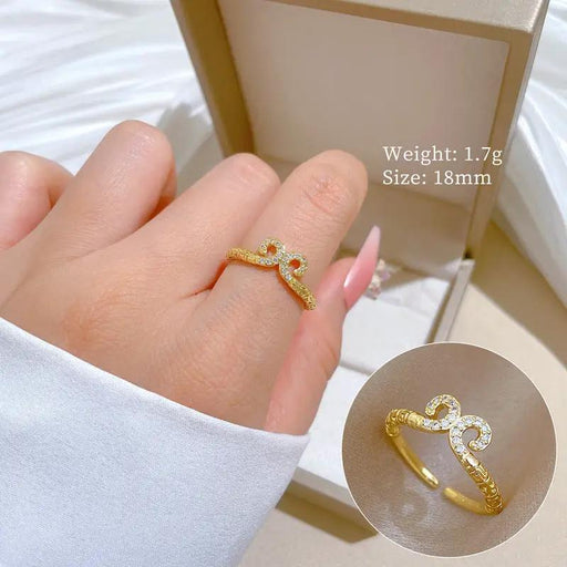 Poppy Gifts Jewellery Infinity Luxe Gold Crystal Adjustable Ring Infinity Luxe Gold Crystal Adjustable Ring