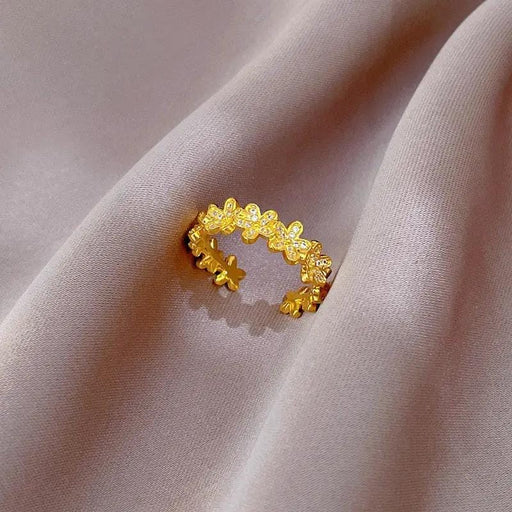 Poppy Gifts Jewellery Golden Blossom Crystal Adjustable Ring Golden Blossom Crystal Adjustable Ring