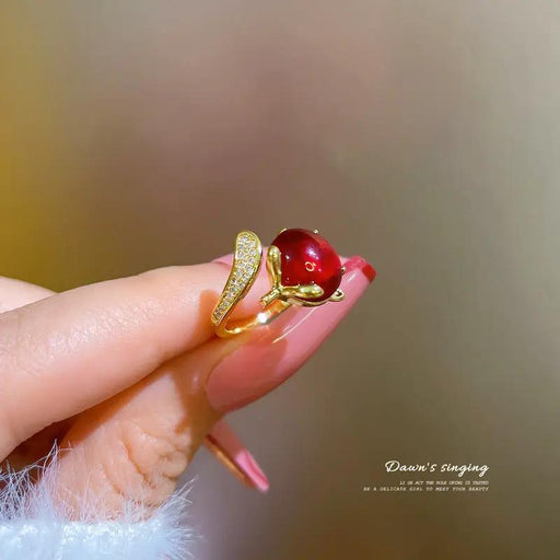 Poppy Gifts Jewellery Crimson Royale Gold Adjustable Ring Crimson Royale Gold Adjustable Ring