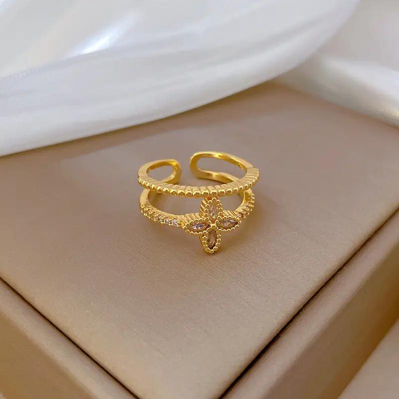 Poppy Gifts Jewellery Fleur Royale Gold Adjustable Ring Fleur Royale Gold Adjustable Ring