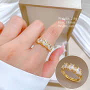 Poppy Gifts Jewellery Aurora Luxe Gold Crystal Adjustable Ring Aurora Luxe Gold Crystal Adjustable Ring