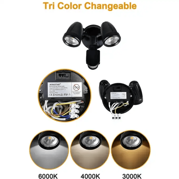 30W LED Security Light with Motion Sensor Outdoor Twin Spotlight Garage IP54 – view 4