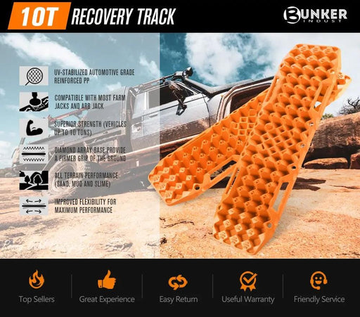 Bunker Indust 10T Recovery Tracks Off Road 4x4 Orange Jack Base – view 2