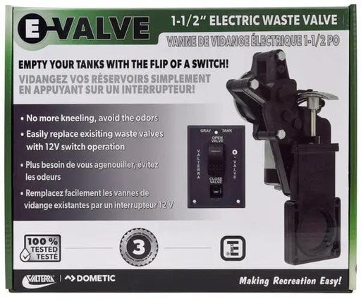 Valterra RV waste tanks Valterra One And A Half Inch 12V DC Electric Waste Gate Valve Kit Valterra 1.5 Inch 12V Electric Waste Gate Valve Kit