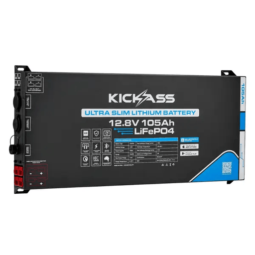 KickAss Smart 12V 105Ah Ultra Slimline Lithium Deep Cycle Battery – view 1