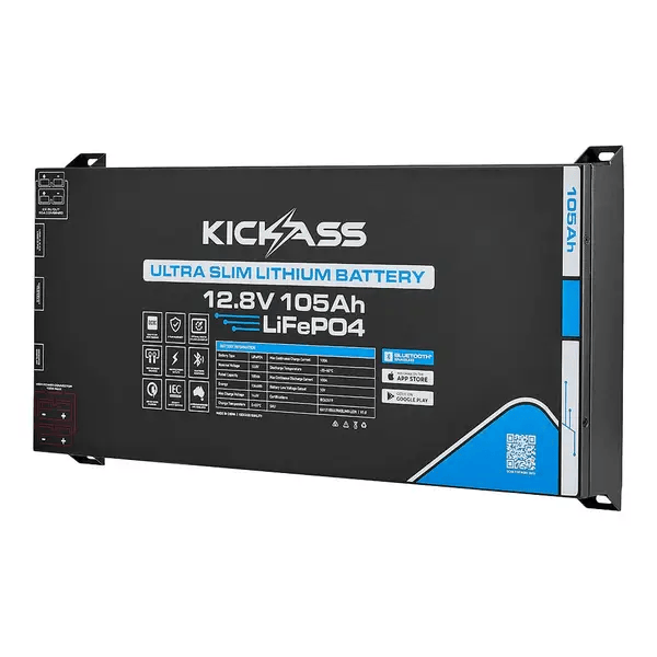 KickAss Smart 12V 105Ah Ultra Slimline Lithium Deep Cycle Battery – view 4