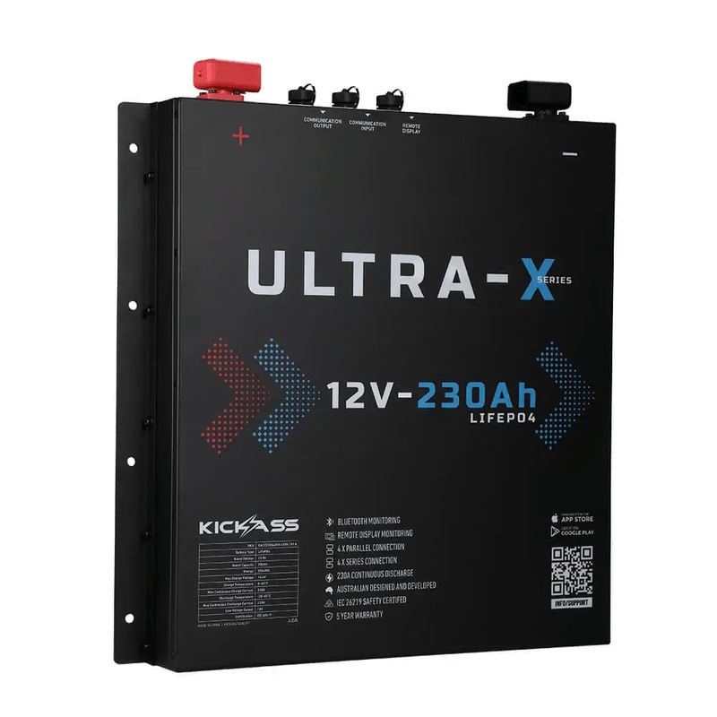 KickAss Smart Ultra-X 12V 230Ah Lithium Slimline Deep Cycle Battery – view 1