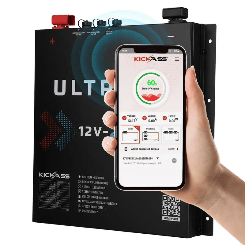 KickAss Smart Ultra-X 12V 230Ah Lithium Slimline Deep Cycle Battery – view 2