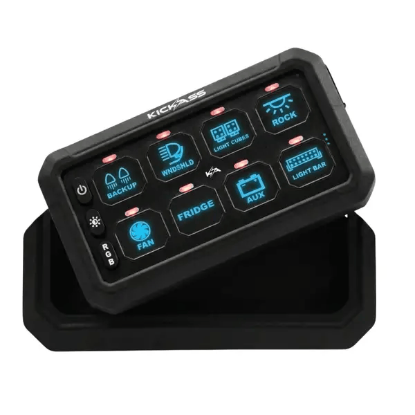 KickAss 12/24V 8 Gang Wireless Switch Panel With Magnetic Cradle – view 2