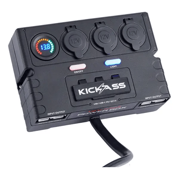 KickAss 12V Mini Control Box with Anderson, USB & Cig Sockets – view 3