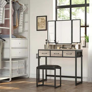 The Shopsite Home-living VASAGLE Makeup Vanity with Stool Dressing Table VASAGLE Makeup Vanity with Stool Dressing Table