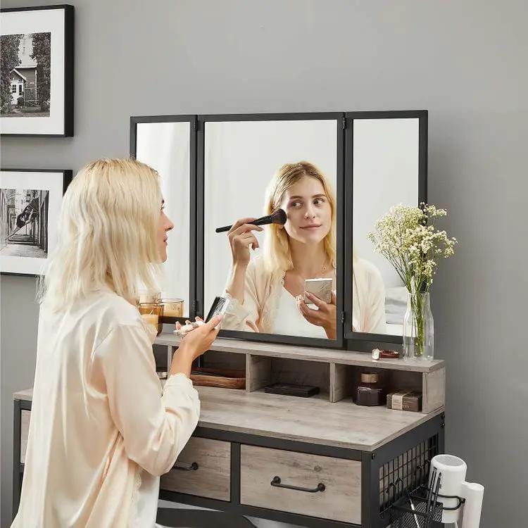 The Shopsite Home-living VASAGLE Makeup Vanity with Stool Dressing Table VASAGLE Makeup Vanity with Stool Dressing Table