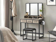 The Shopsite Home-living VASAGLE Makeup Vanity with Stool Dressing Table VASAGLE Makeup Vanity with Stool Dressing Table